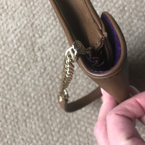 Kate Spade Brown Leather Purse w/Gold Chain Strap - Picture 8 of 13